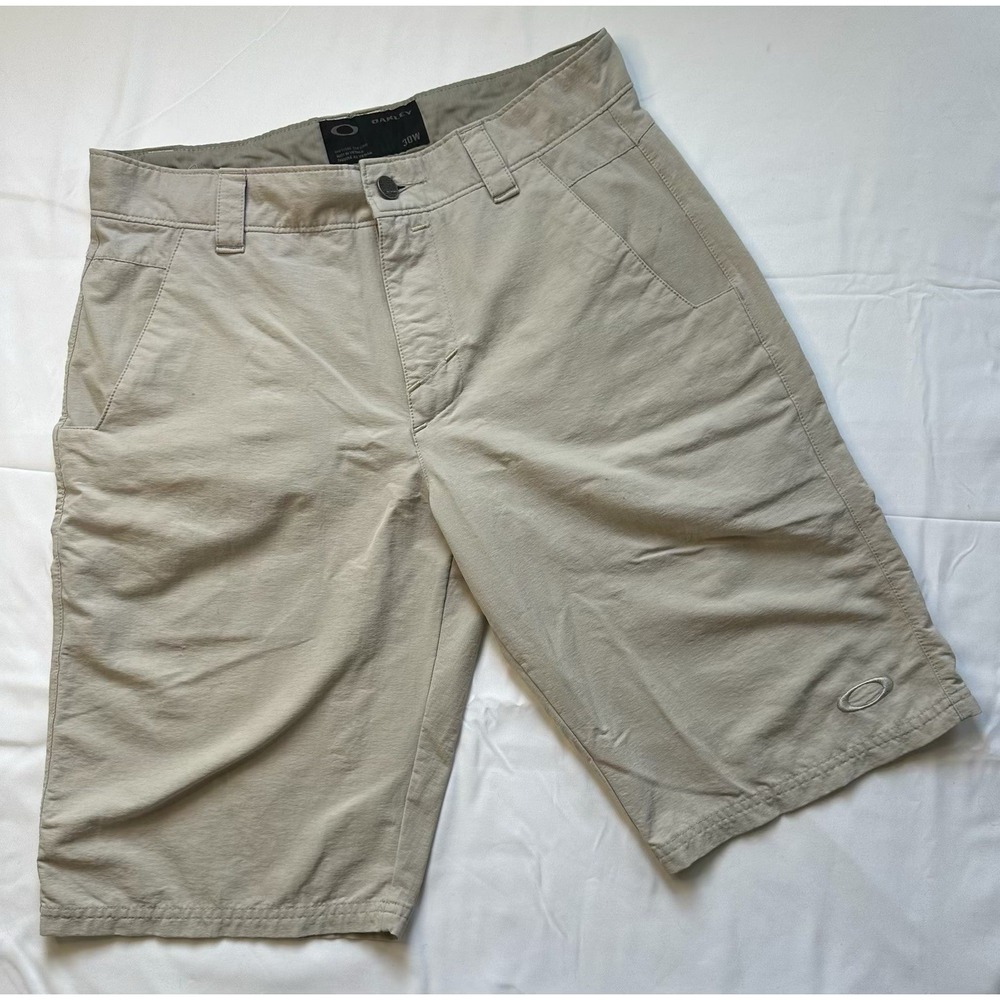 Oakley Mens Khaki Hybrid Walk Shorts‎ Size 30W Tan Quick Dry Stretch Gorpcore